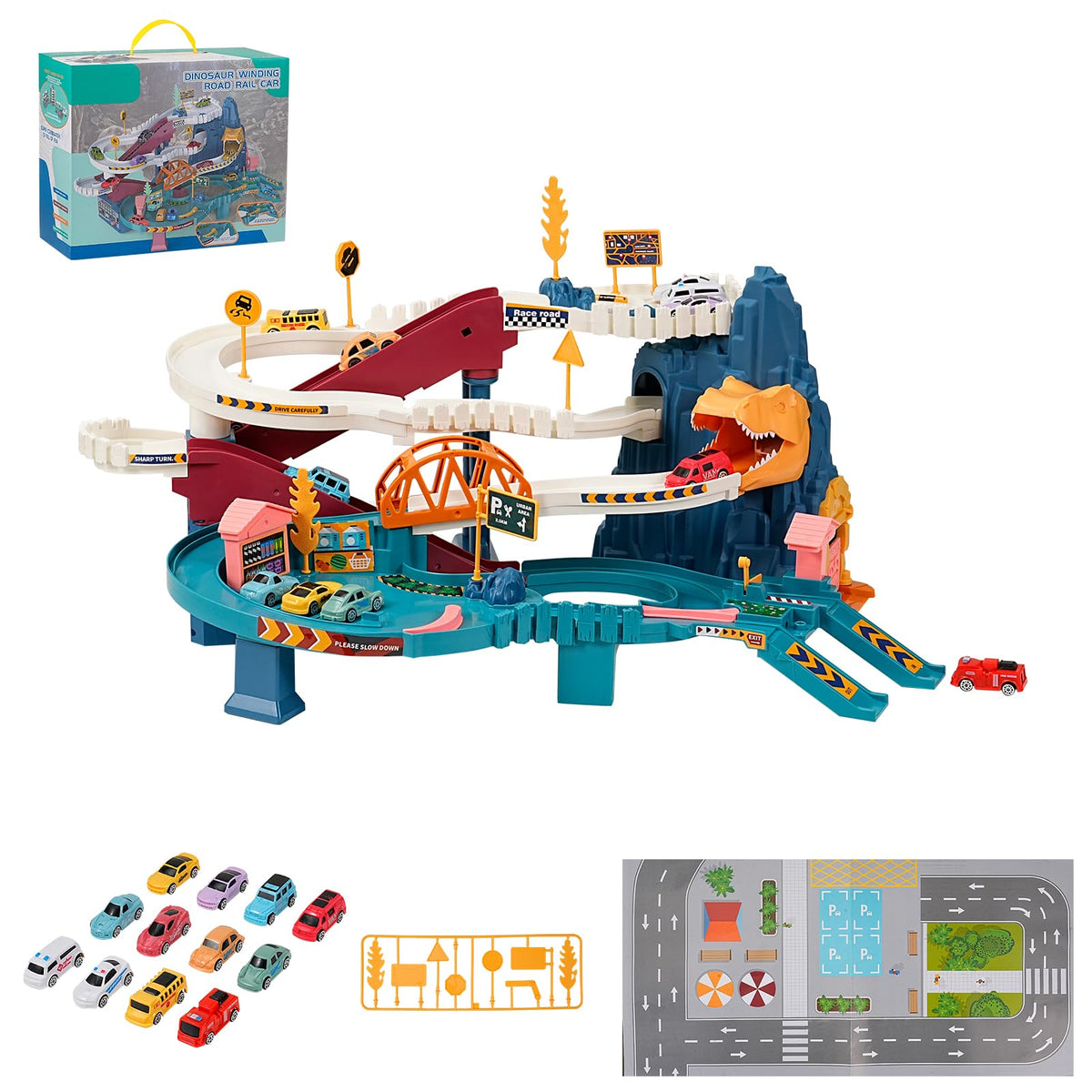 MAKUQI toy car ramp track for imaginative play and motor skill growth
