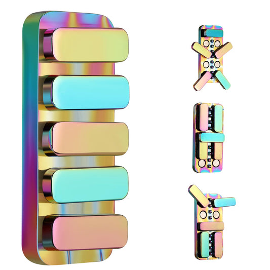 MAKWEN fidget toy with rainbow metal finish for tactile focus.