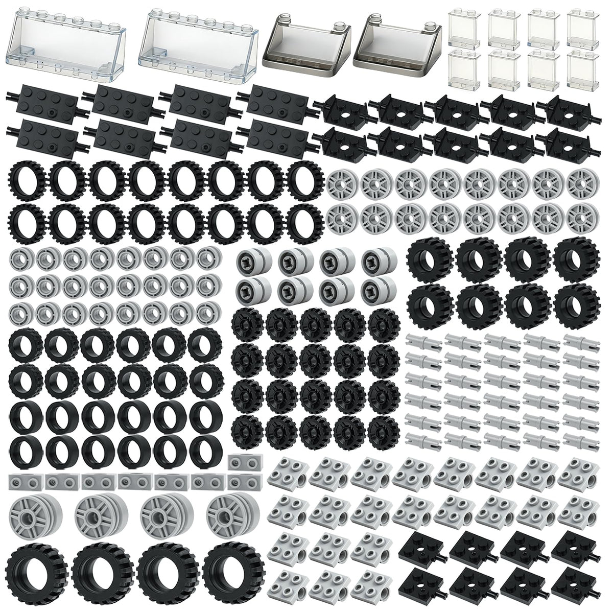 MALEKO wheels and axles set enables creative car builds with tight brick compatibility.