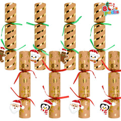 Malhaii 8-pack Christmas crackers with prizes inside for festive tables
