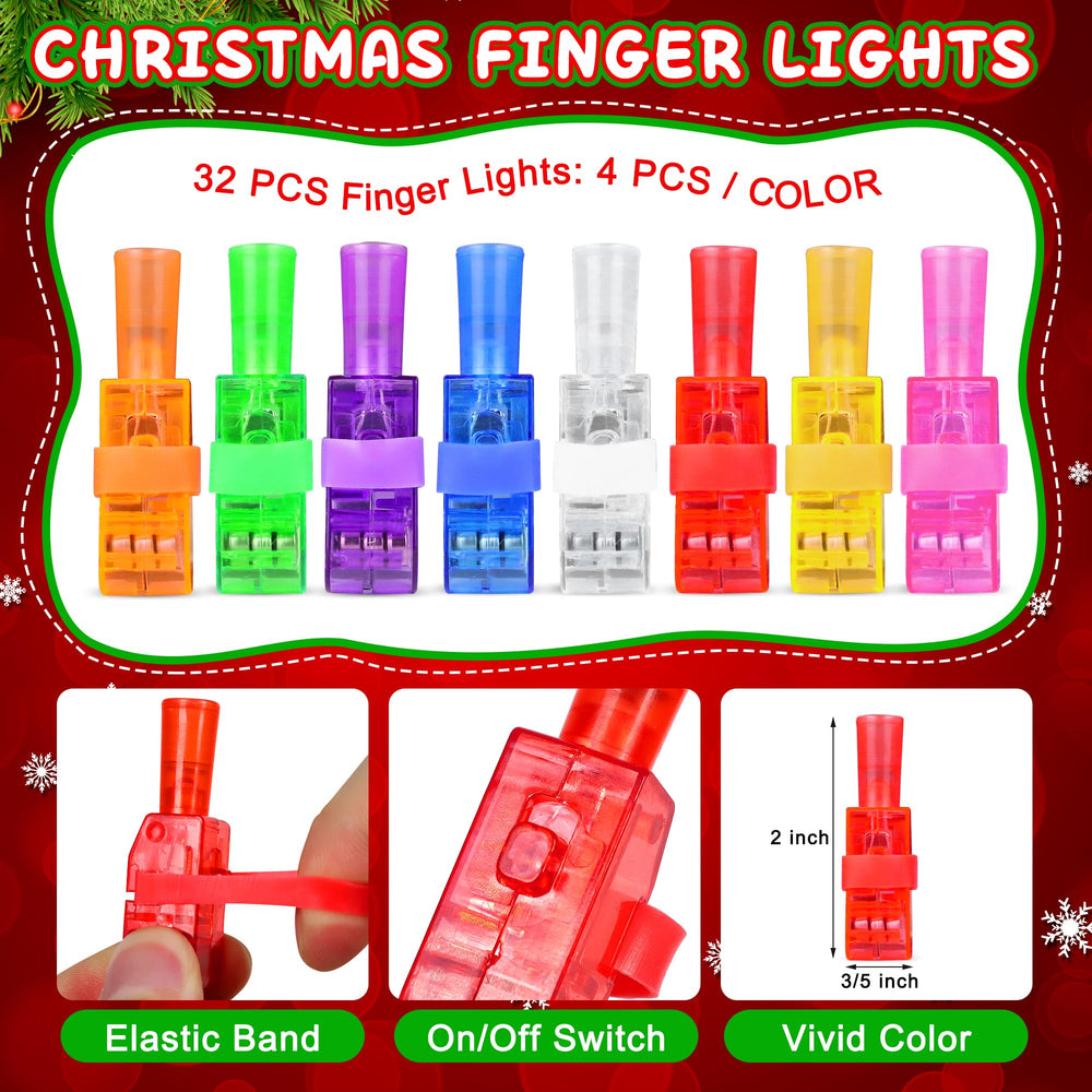 Malhaii finger lights Pine Tree pattern glow for cozy holiday activities