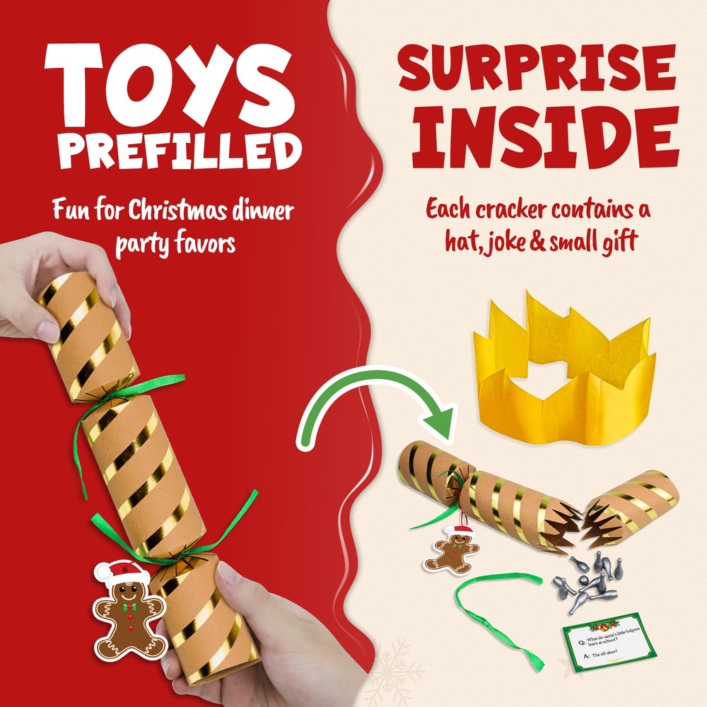 Malhaii no-snap crackers with crown, joke and small gifts
