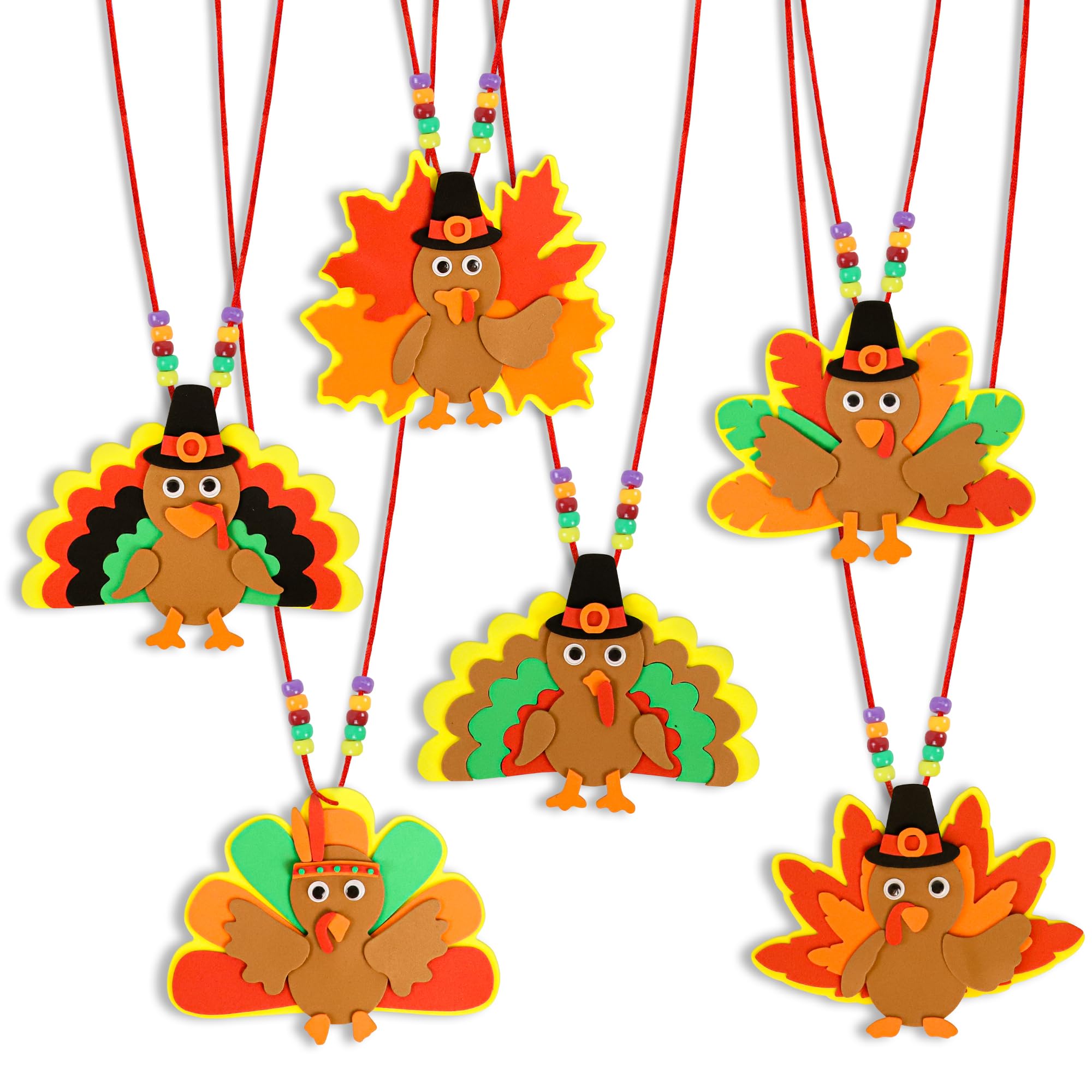 Malhaii turkey necklace kit parts for colorful, kid-friendly crafting.
