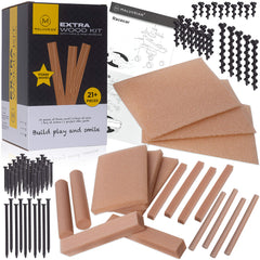 MALUVRIAN arts craft kit foam wood 18 pieces for safe hands-on building.