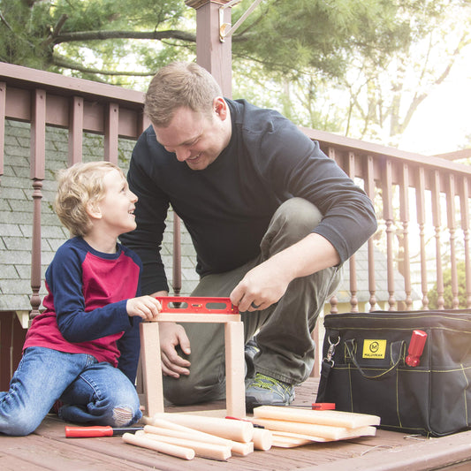 Maluvrian foam wood pieces invite tactile building and creative wheel designs.