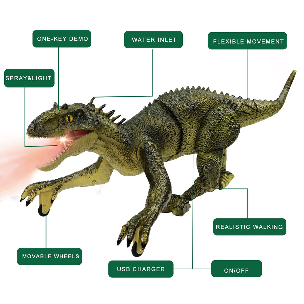 MAMABOO dinosaur mouth spray function for exciting Jurassic role-play.