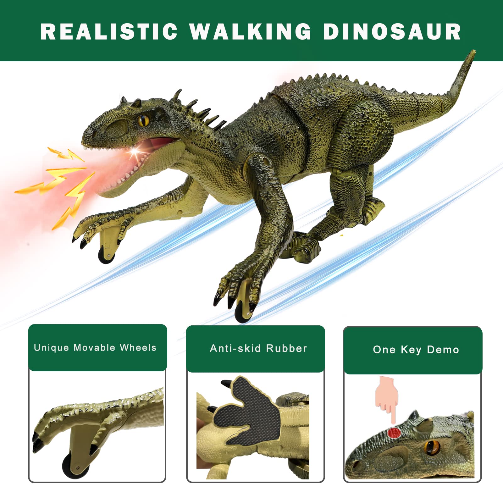 MAMABOO rechargeable RC dinosaur battery for longer play sessions.