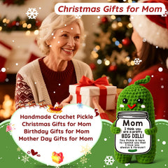 MAMAGIFTREE Big Dill pickle plush with reminder card for moms.