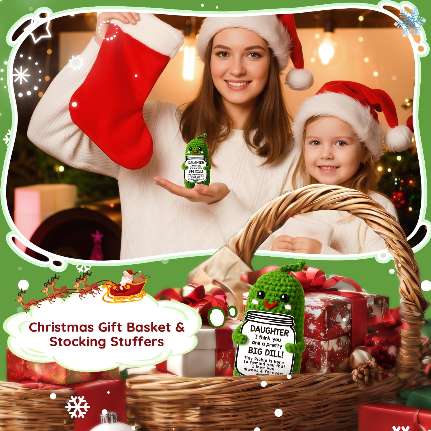 MAMAGIFTREE pickle in Easter basket, a unique gift idea that brings Easter cheer