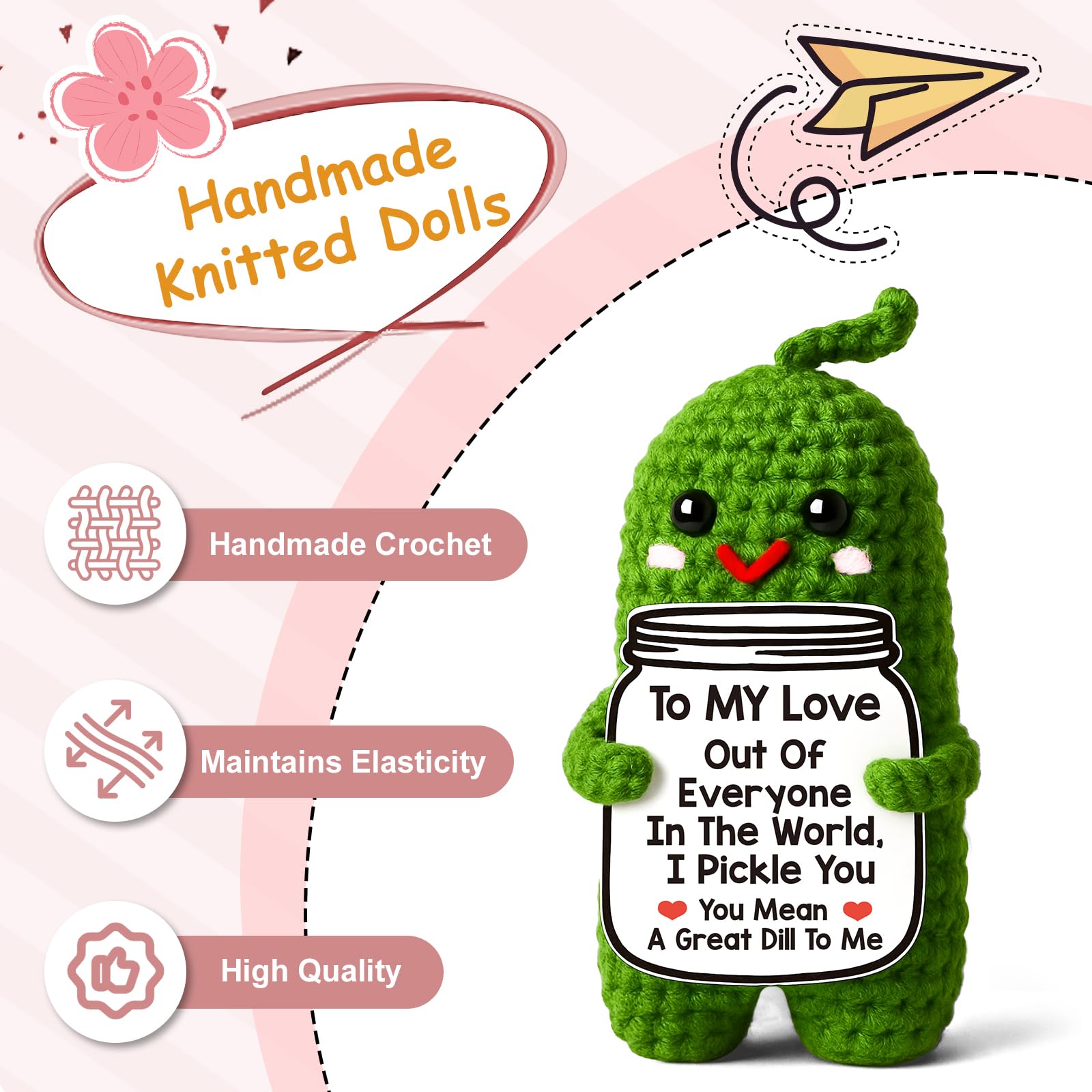 MAMAGIFTREE room decor pickle adds whimsy to home offices or shelves.