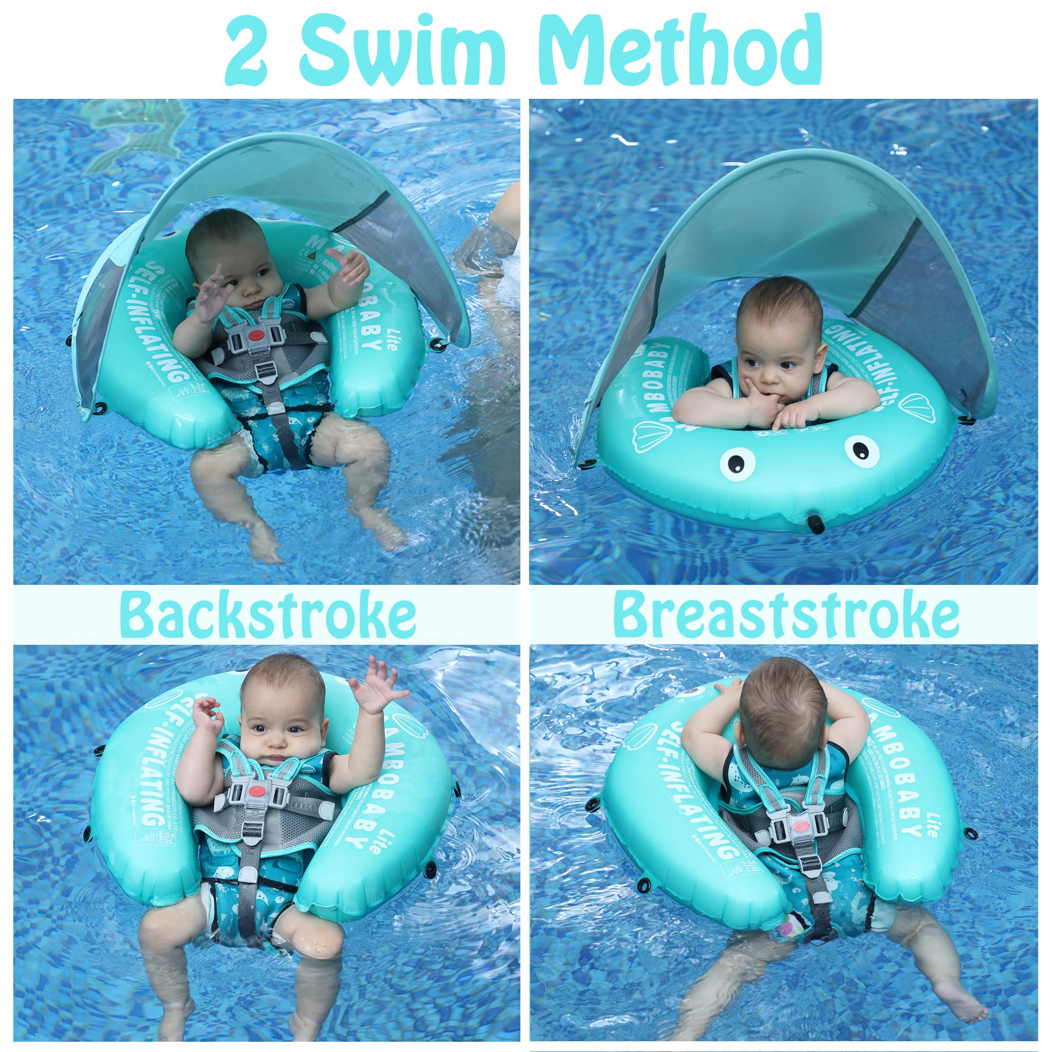 Mambobaby Float backstroke mode suited for 3-6 months