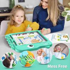 Mandarooker magnetic pen and beads setup for precise fine motor practice