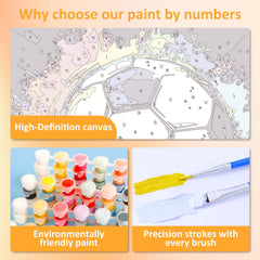 Mandun complete kit contents include paints, brushes, and hooks for a tidy setup.