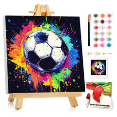 Mandun soccer paint by numbers kit with frame offers an easy DIY wall art project.