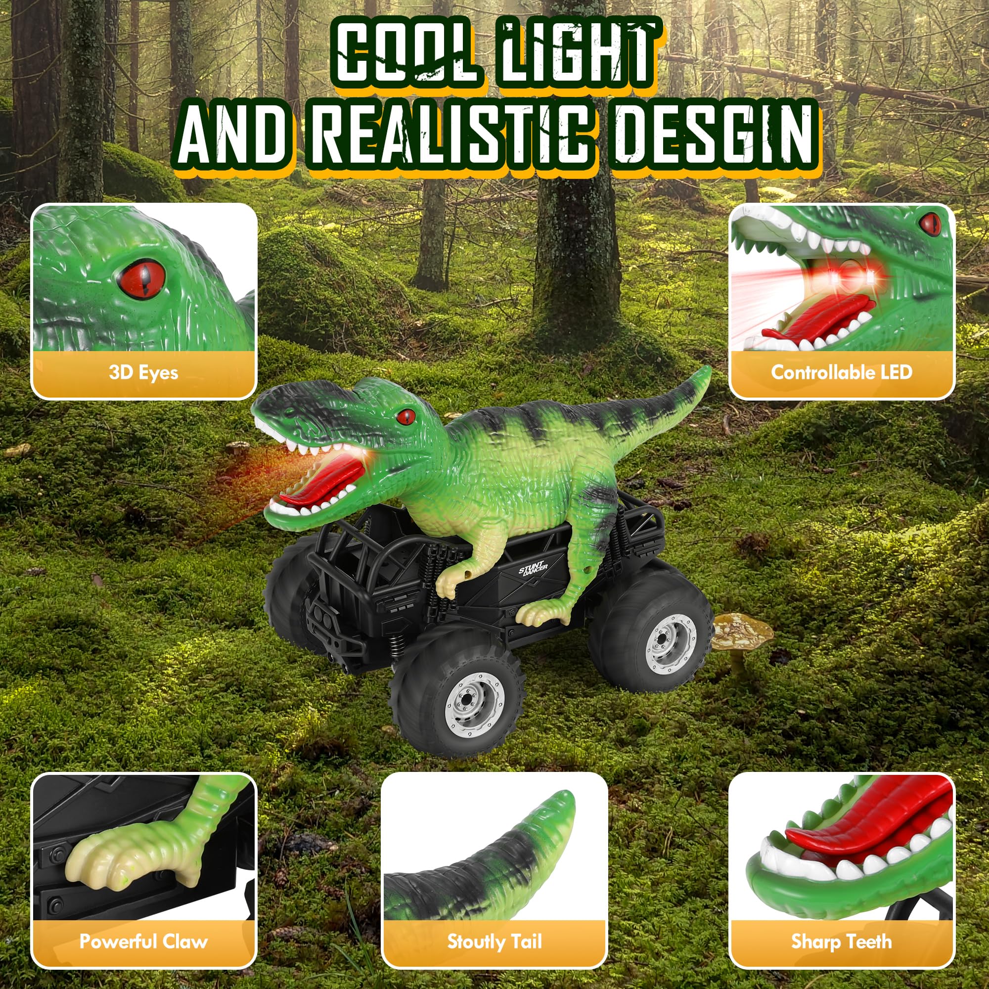 Manercey RC car green all-terrain tracks ensure grip on any surface.