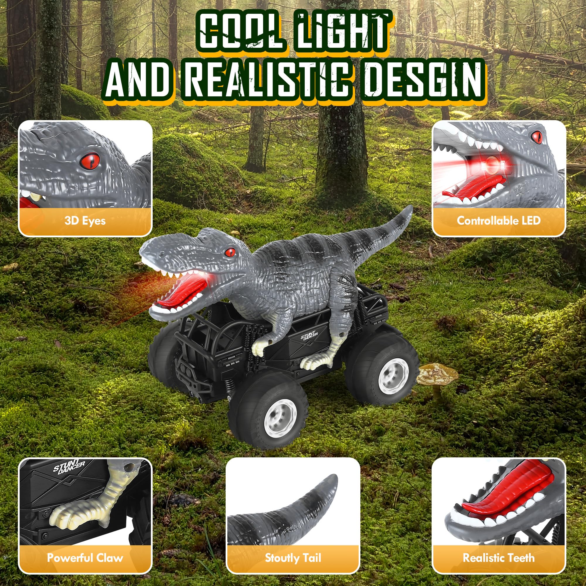 Manercey RC car LED lights on offer enhanced visibility during play.