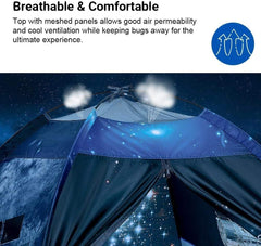 Mnagant Space Shuttle Atlantis dome tent indoors in a cozy play space