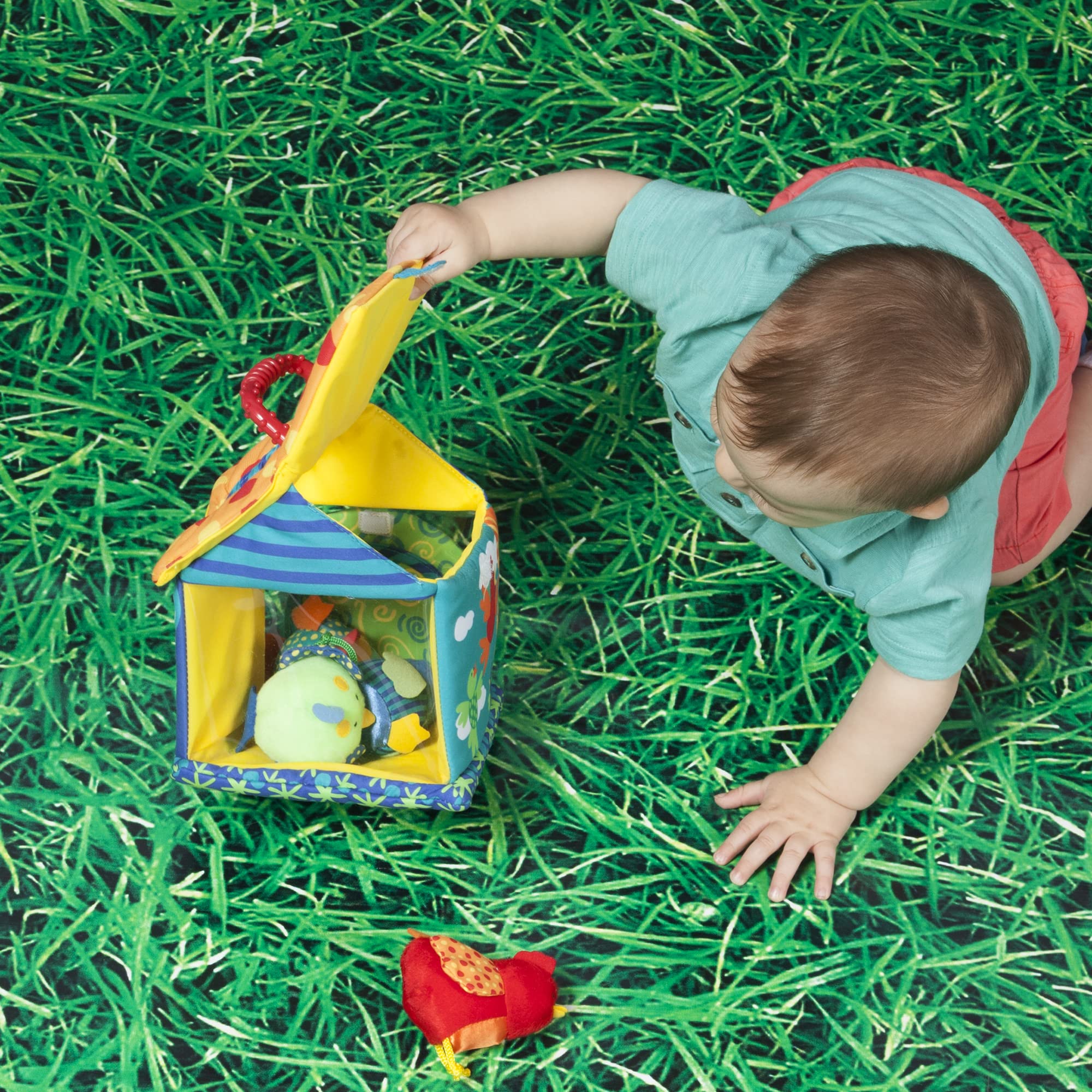 Manhattan Toy Put and Peek Birdhouse spill-and-fill play builds cause-and-effect awareness