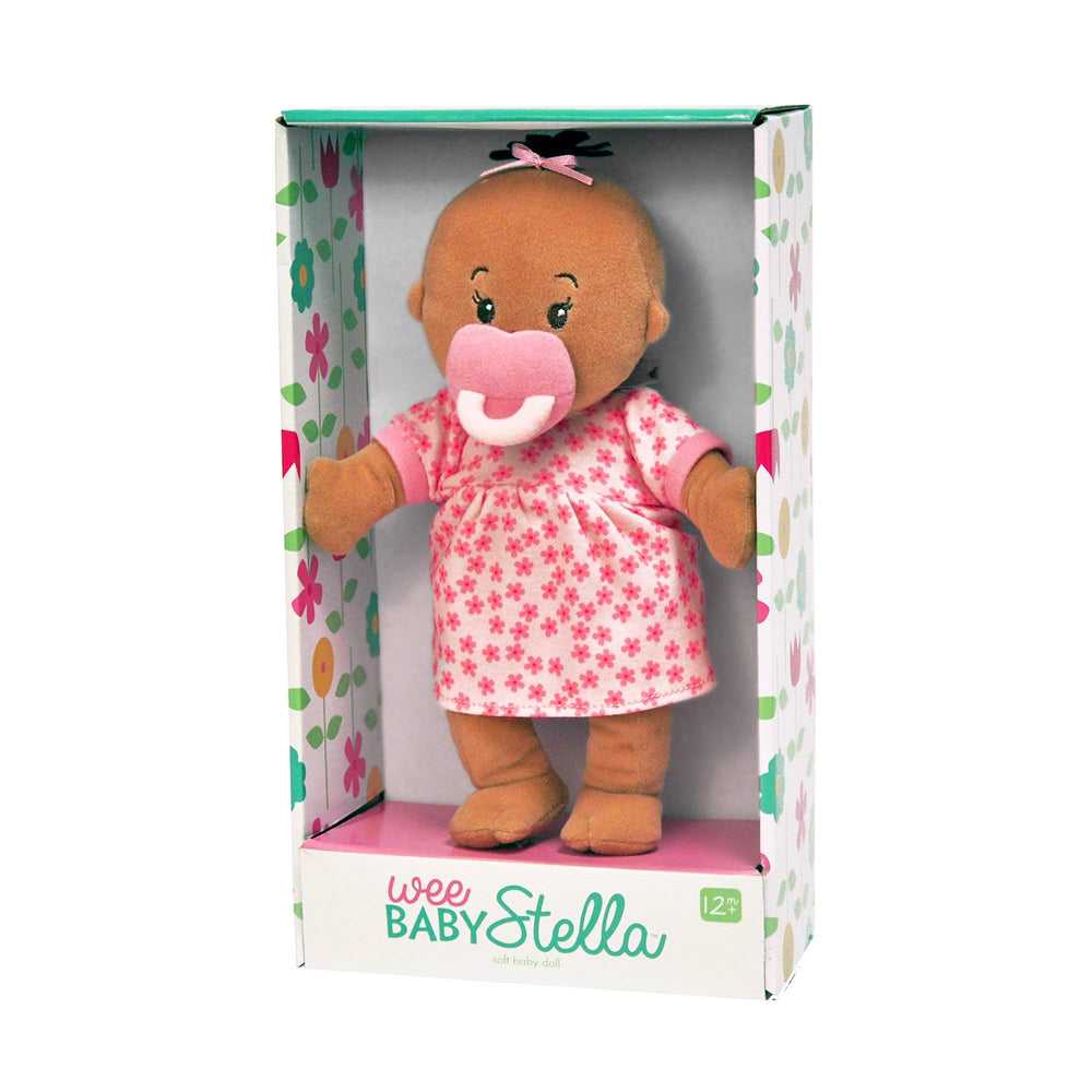 Wee Baby Stella beige 12-inch doll hair detail in soft fleece