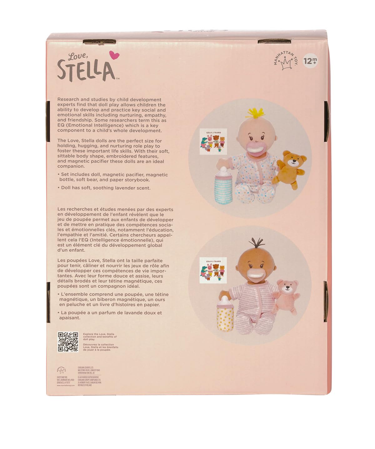 Storybook and soft bear accompany Wee Baby Stella for cozy storytelling moments.