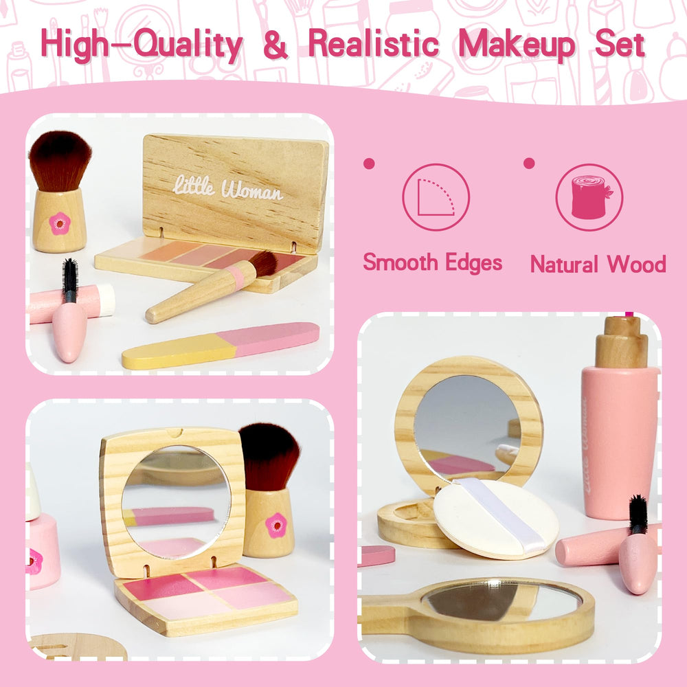 ManManLine wooden blush palette supports color coordination during role-play.
