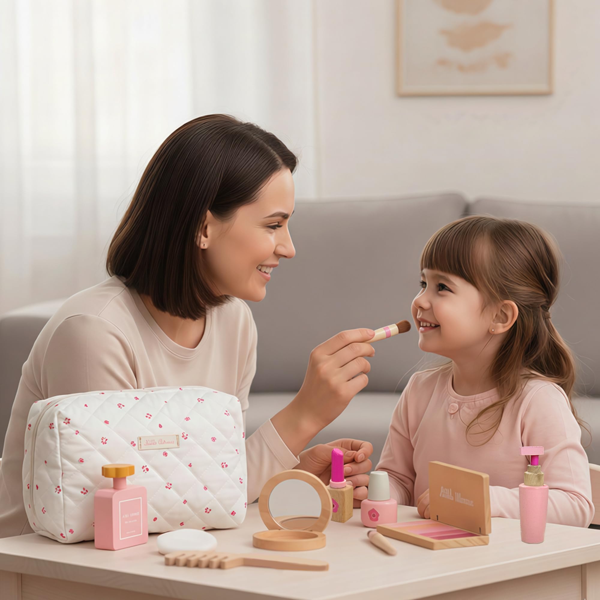 ManManLine wooden lipstick for safe, pretend beauty play.