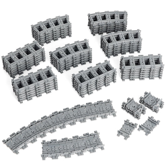 MANNIDOO 72-piece oval city train tracks layout for creative play