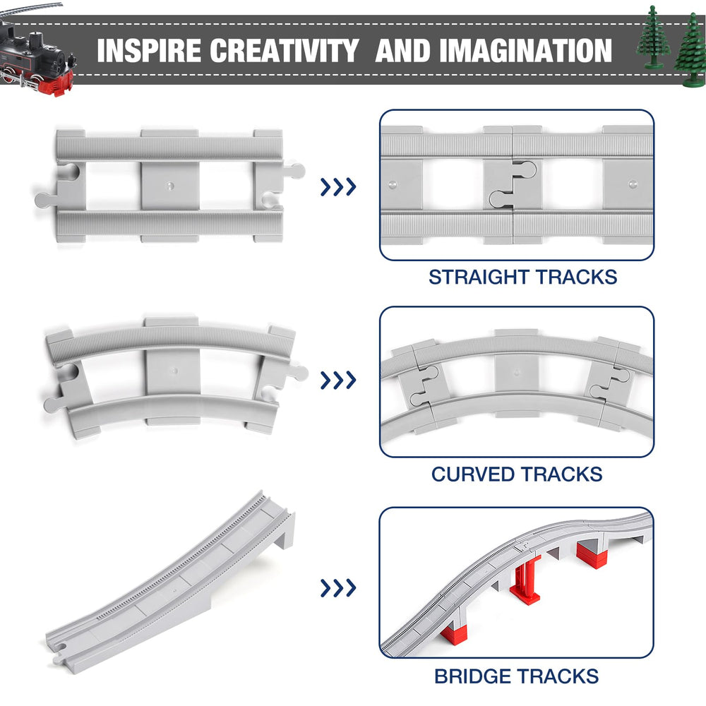 MANNIDOO 12 curved tracks for dynamic, scenic rail layouts.