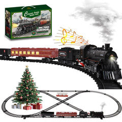 Mantfuty train set steam locomotive with smoke for immersive play and imagination.