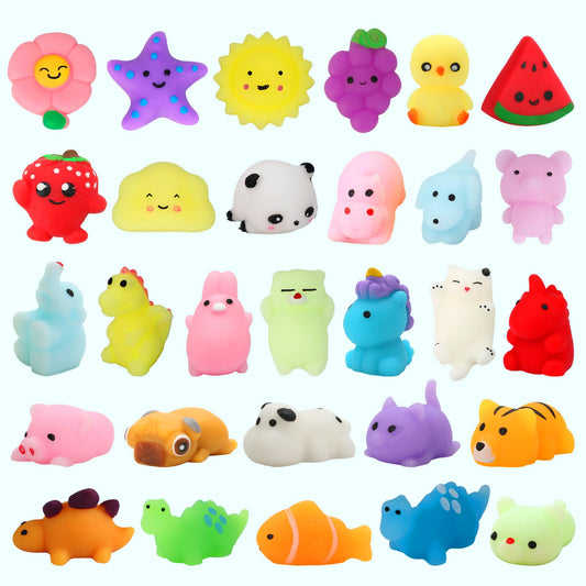 Mantyplay Mochi squishy toys feature fruit shapes for bright, tactile play