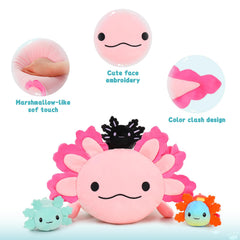 MaoGoLan axolotl stands 23.5 inches tall, a bold bedroom companion.