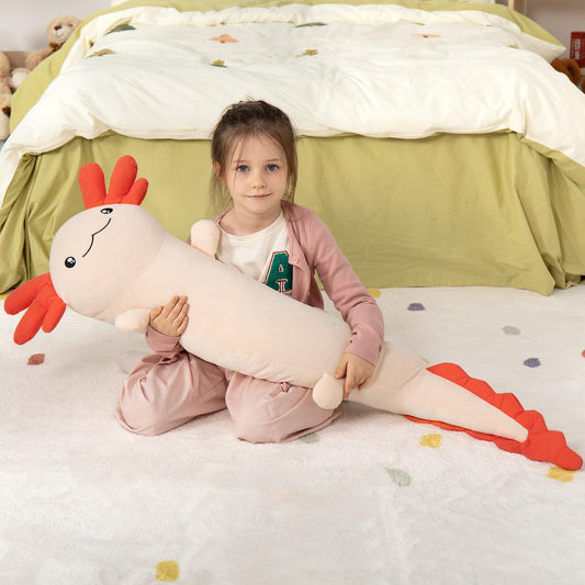 MaoGoLan axolotl plush side view ideal for bedroom lounging