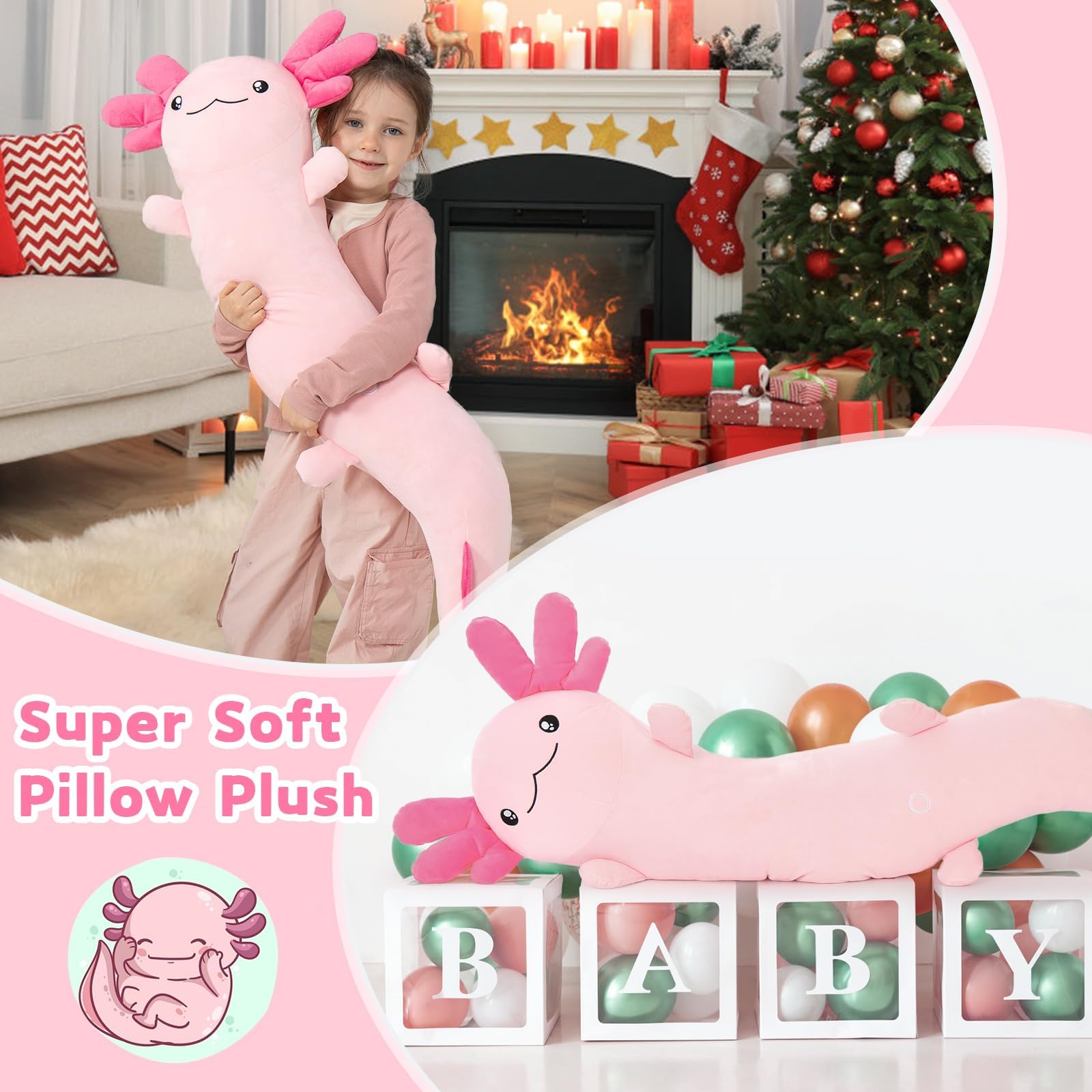 MaoGoLan axolotl plush makes a festive holiday gift.