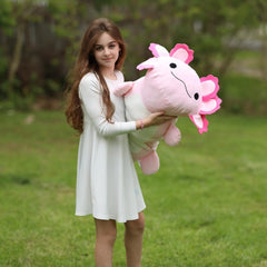 MaoGoLan axolotl plush hugging pose invites comforting snuggles
