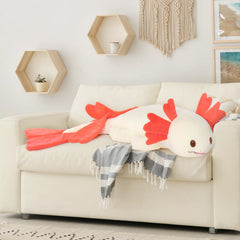 MaoGoLan axolotl plush texture close-up shows soft fur