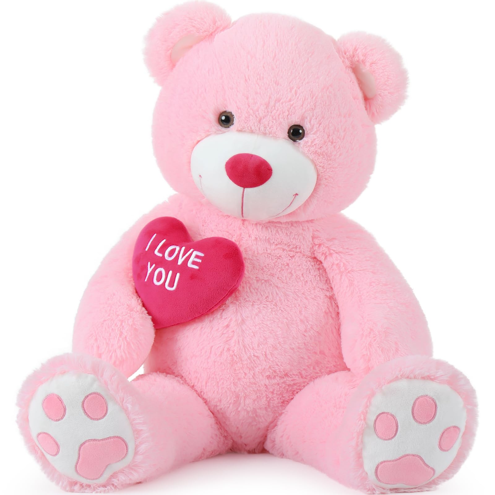 MaoGoLan big teddy bear heart-front view, a cuddly centerpiece for kids and sweethearts.