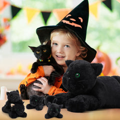 MaoGoLan Halloween-themed black cat plush for soft seasonal fun.