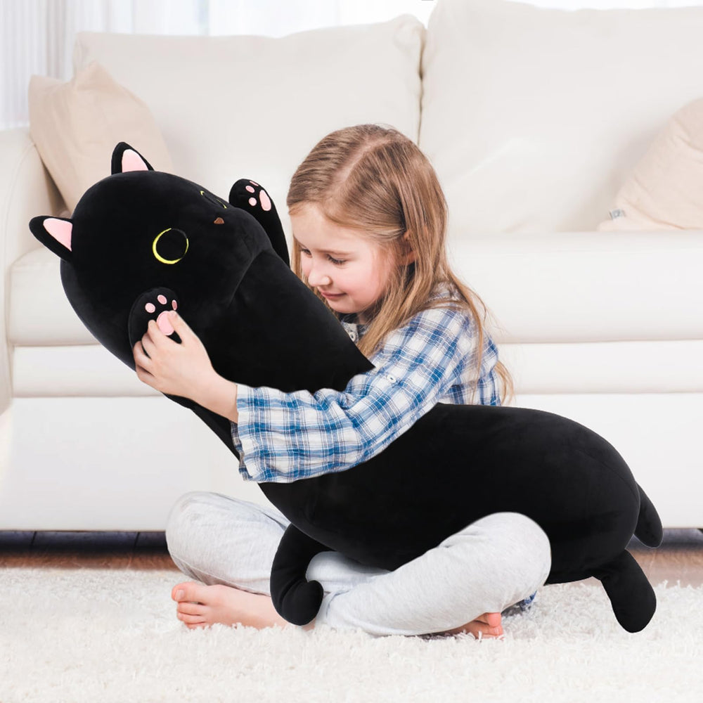 MaoGoLan cat plush hugging on sofa as a cozy decor companion.