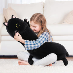 MaoGoLan cat plush hugging on sofa as a cozy decor companion.