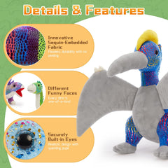 MaoGoLan Brachiosaurus plush with sequins great for year-round decor and soft snuggles.