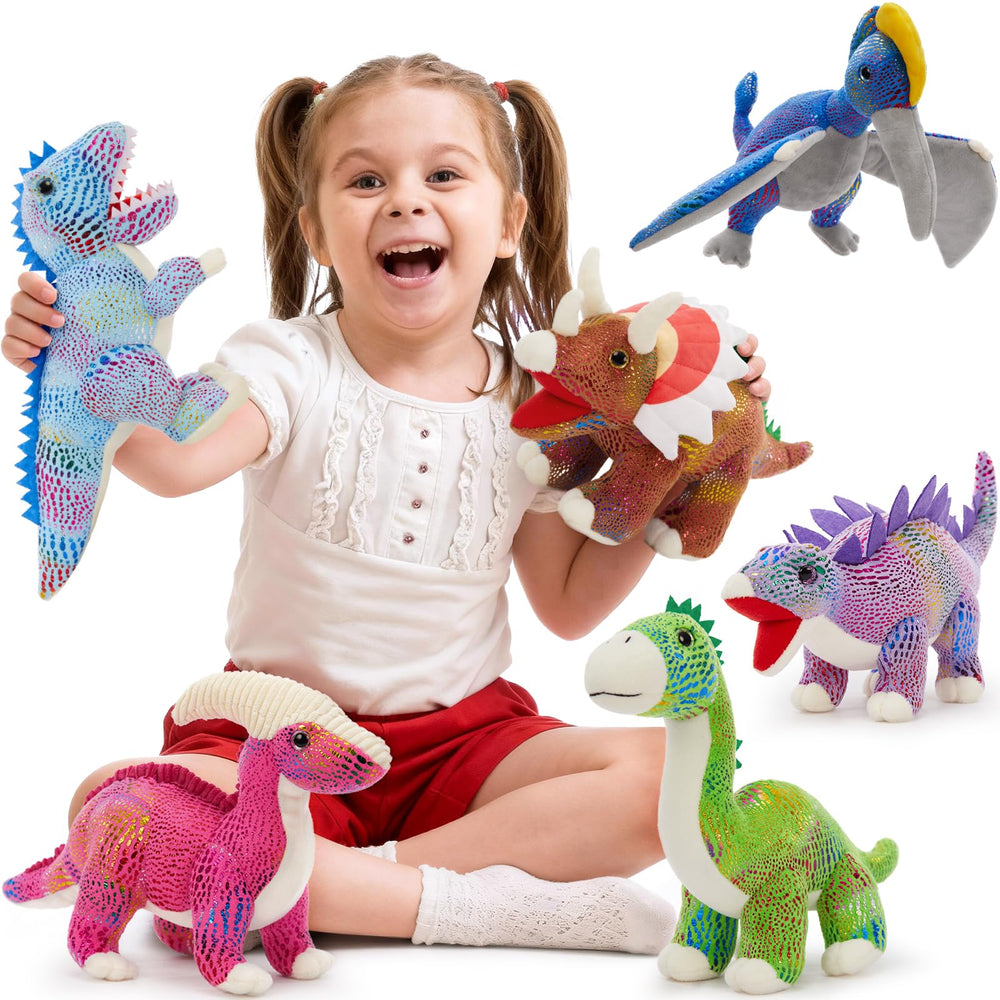 MaoGoLan Triceratops plush with sequins for vibrant decor and cuddly play.
