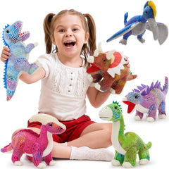 MaoGoLan Triceratops plush with sequins for vibrant decor and cuddly play.