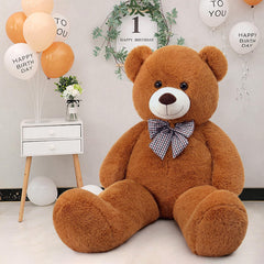 MaoGoLan giant 55-inch teddy bear with dark brown plush for gift warmth.