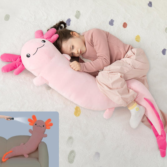 MaoGoLan Giant Axolotl Plush in soft fiber for hug-worthy comfort.