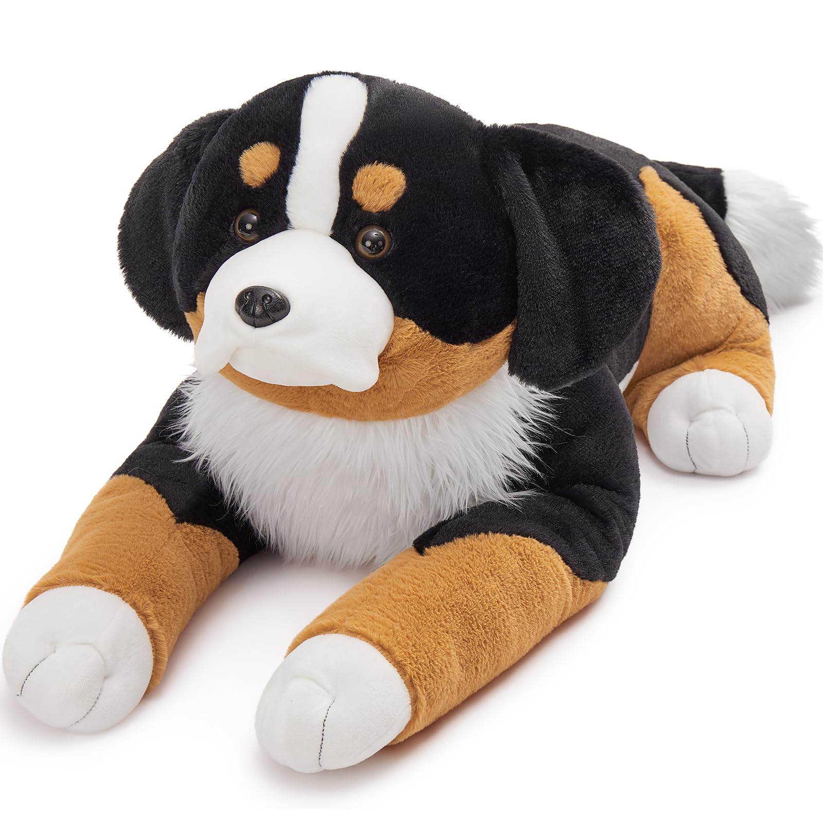 MaoGoLan giant Bernese mountain dog plush, front view, perfect cuddle buddy for cozy rooms