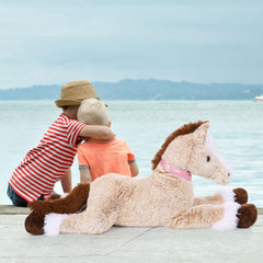MaoGoLan easy-care horse plush with removable inner filling cover for cleaning.