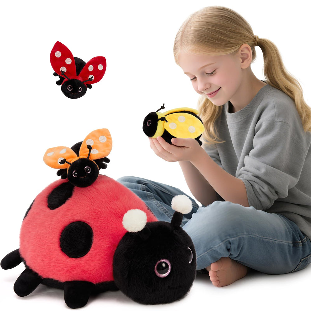 MaoGoLan giant mama ladybug plush ideal for bedtime cuddles.