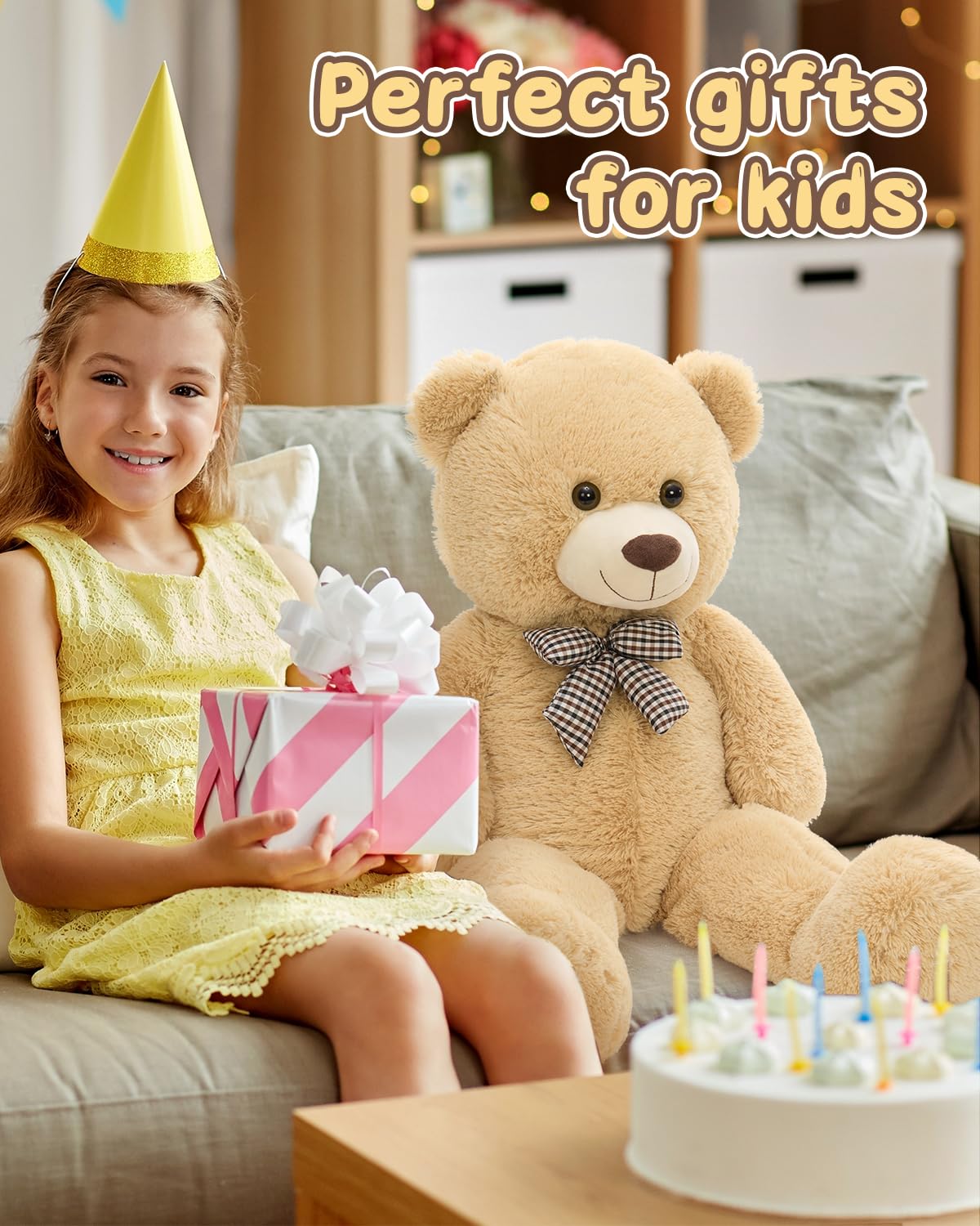 MaoGoLan Giant Teddy Bear 39-inch gift-ready shot conveys memorable surprises.