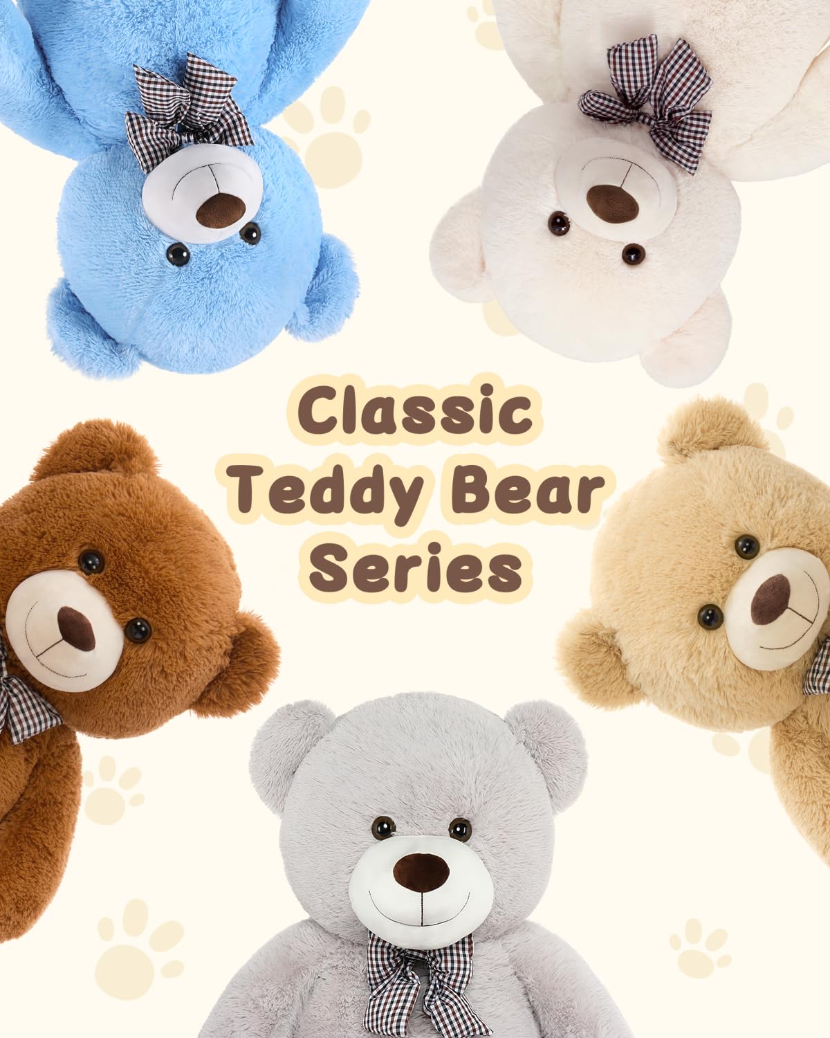 MaoGoLan Giant Teddy Bear 39-inch kid play image emphasizes durable, kid-friendly design.