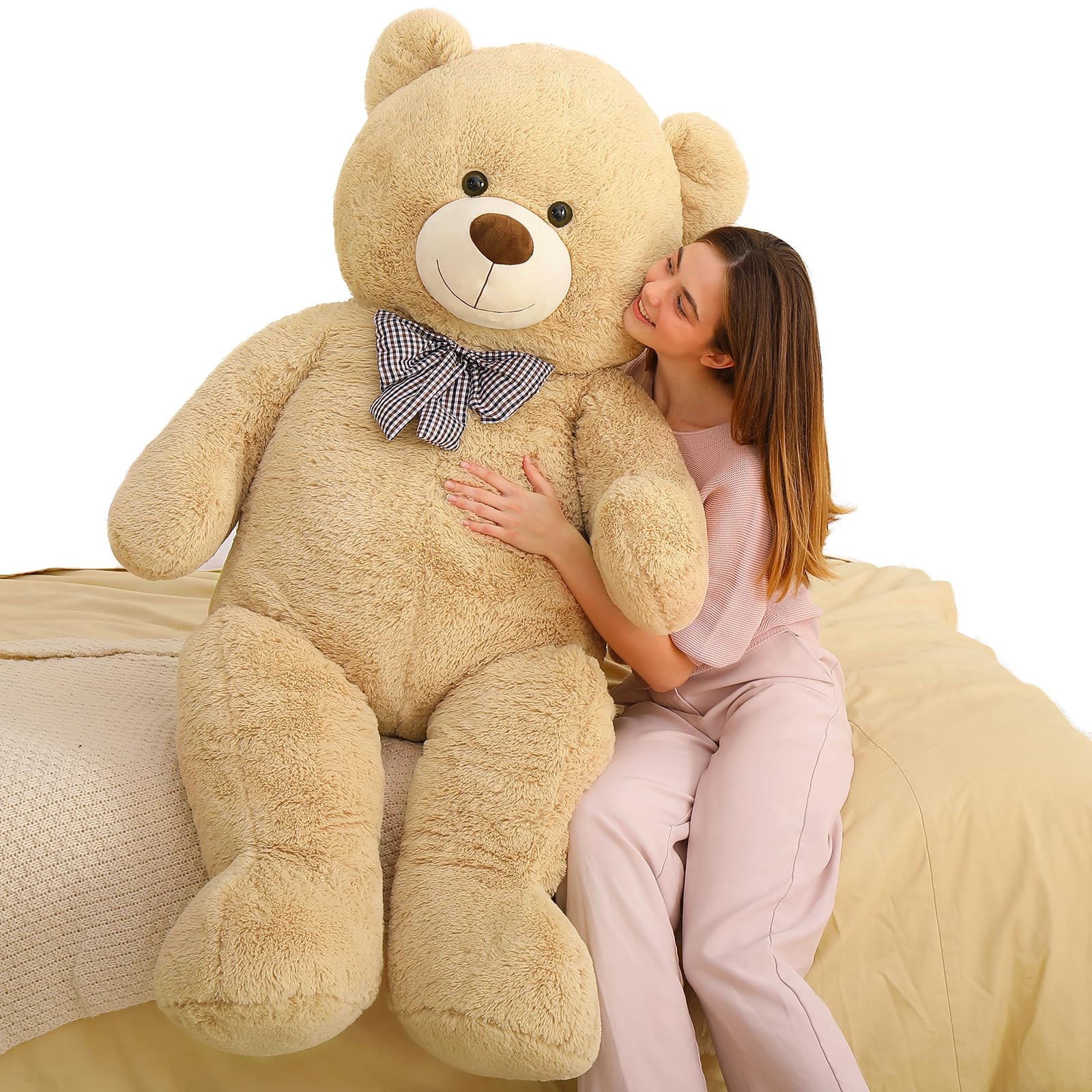 MaoGoLan giant teddy bear, 5-foot tall, ideal for dramatic gifting and cozy room décor.